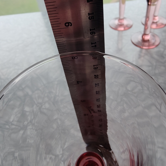 5  🩷 Pink hand blown glass 🍷 Wine or water Goblets | 8 oz Mexico / Spain style - Picture 11 of 14
